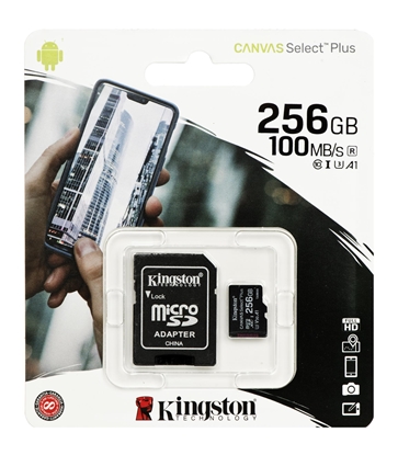 Изображение Kingston Technology 256GB micSDXC Canvas Select Plus 100R A1 C10 Card + ADP