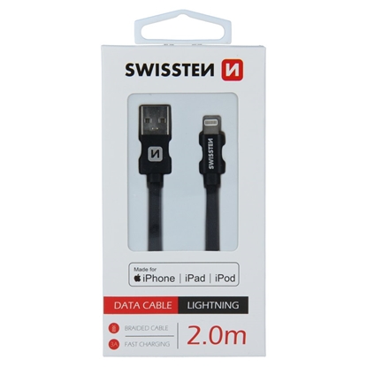 Изображение Swissten MFI Textile Fast Charge 3A Lightning Data and Charging Cable 2.0m