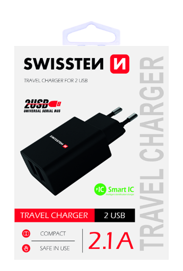 Picture of Swissten Premium Travel Charger 2 x USB 2.1А / 10.5W