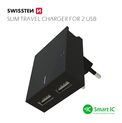 Изображение Swissten Premium Travel Charger 2x USB 3А / 15W