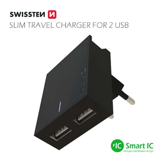 Picture of Swissten Premium Travel Charger 2x USB 3А / 15W