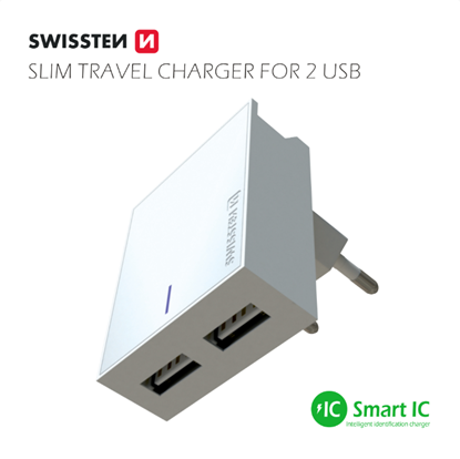 Изображение Swissten Premium Travel Charger 2x USB 3А 15W