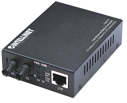 Picture of Intellinet Fast Ethernet Media Converter, 10/100Base-Tx to 100Base-Fx (ST) Multi-Mode, 2 km (1.24 mi)