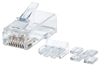 Picture of Intellinet RJ45 Modular Plugs Pro Line, Cat6, UTP, 3-prong, for solid wire, 50 µ gold-plated contacts, 80 pack