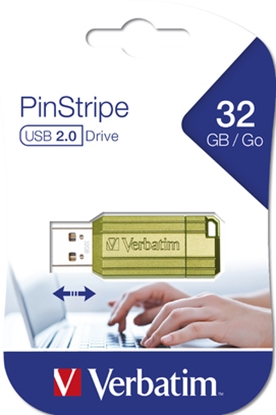 Attēls no Verbatim PinStripe 3.0 - USB 3.0 Drive 32 GB - Eucalyptus Green