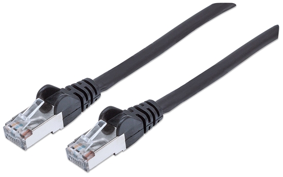 Picture of Intellinet Network Patch Cable, Cat7 Cable/Cat6A Plugs, 15m, Black, Copper, S/FTP, LSOH / LSZH, PVC, RJ45, Gold Plated Contacts, Snagless, Booted, Lifetime Warranty, Polybag