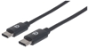 Picture of Manhattan USB-C to USB-C Cable, 50cm, Male to Male, Black, 480 Mbps (USB 2.0), Equivalent to USB2CC50CM, Hi-Speed USB, Lifetime Warranty, Polybag