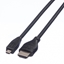 Attēls no ROLINE HDMI High Speed Cable + Ethernet, A - D, M/M, 2 m