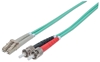 Изображение Intellinet Fiber Optic Patch Cable, OM3, ST/LC, 2m, Aqua, Duplex, Multimode, 50/125 µm, LSZH, Fibre, Lifetime Warranty, Polybag