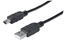 Attēls no Manhattan USB-A to Mini-USB Cable, 1.8m, Male to Male, Black, 480 Mbps (USB 2.0), Equivalent to USB2HABM2M (except 20cm shorter), Hi-Speed USB, Lifetime Warranty, Polybag