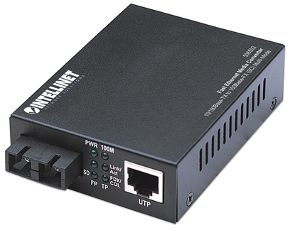 Изображение Intellinet Fast Ethernet Media Converter, 10/100Base-Tx to 100Base-Fx (SC) Multi-Mode, 2 km (1.24 mi) (Euro 2-pin plug)