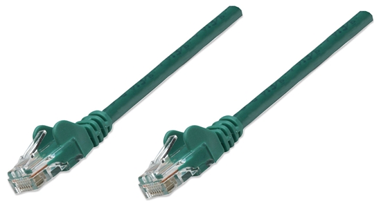 Picture of Intellinet Network Patch Cable, Cat5e, 2m, Green, CCA, U/UTP, PVC, RJ45, Gold Plated Contacts, Snagless, Booted, Lifetime Warranty, Polybag