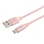 Изображение Tellur Data cable, USB to Type-C, made with Kevlar, 3A, 1m rose gold