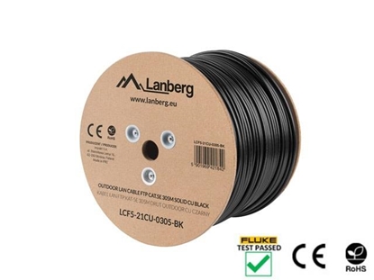 Attēls no Lanberg LCF5-21CU-0305-BK networking cable 305 m Cat5e F/UTP (FTP) Black