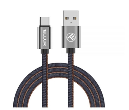 Attēls no Tellur Data cable, USB to Type-C, 1m denim