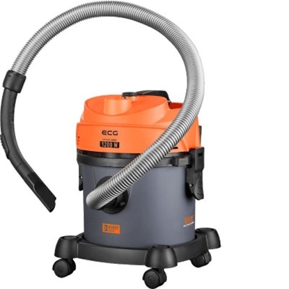 Изображение ECG Wet and dry vacuum cleaner ECG VM 2120 HOBBY, 1200W, 12 L capacity, Grey/Orange color