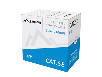 Attēls no LANBERG LAN UTP CABLE 100MB/S 305M WIRE CCA BLUE