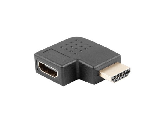 Picture of Adapter HDMI(M) - HDMI(F) Kątowy 90 stopni prawo Czarny 