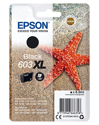 Attēls no Epson ink cartridge black 603 XL                    T 03A1