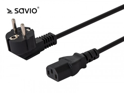 Picture of Power cable C13 / C / F Schuko angled Savio CL-98 10 pcs. pack 1.8m