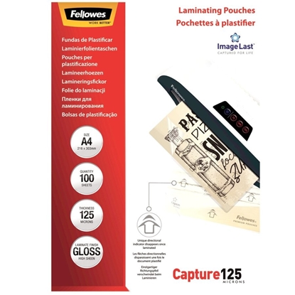 Изображение Laminēšanas plēves Fellowes ImageLast A4 125 Micron Laminating Pouch - 100 pack