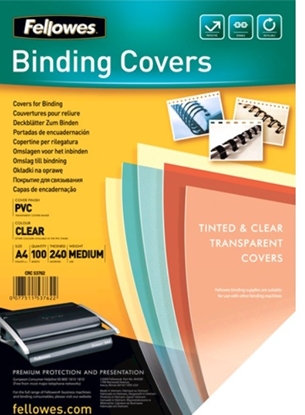 Picture of Fellowes Binding Covers A4 Clear PVC   240 Mikron