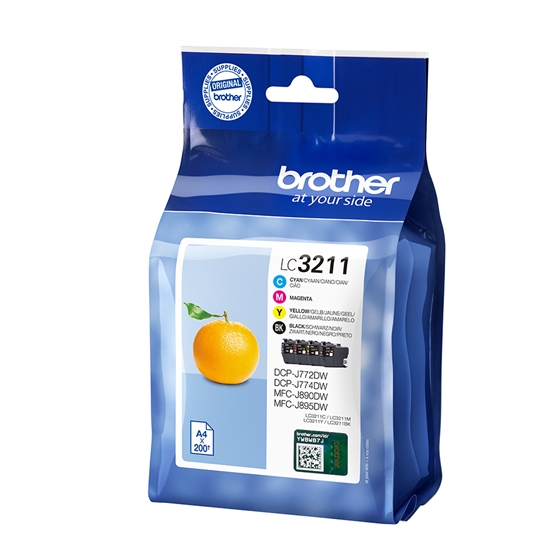 Изображение Brother LC3211VALDR ink cartridge 4 pc(s) Original Black, Cyan, Magenta, Yellow