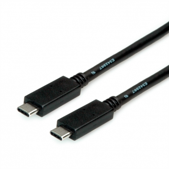 Изображение ROLINE USB 3.2 Gen 2 Cable, PD (Power Delivery) 20V5A, with Emark, C-C, M/M, bla