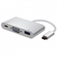 Изображение ROLINE Type C - VGA Adapter, M/F, + 1x USB 3.2 Gen 1 A F, + 1x Type C (Power Del