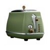 Picture of DELONGHI Icona Vintage Toaster CTOV 2103.GR 900W, Stainless steel, Crumb tray, Defrost, Green