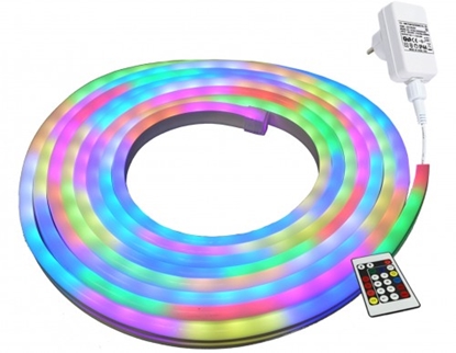 Attēls no Krāsainas RGB LED NEON FLEX lentes komplekts, 5m, 24W RGB, IP44, 220V