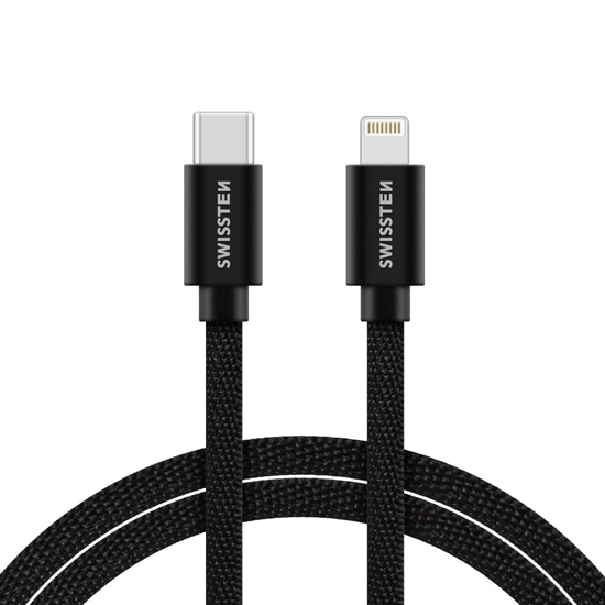 Изображение Swissten Textile Universal Quick Charge 3.1 USB-C to Lightning Data and Charging Cable 1.2m