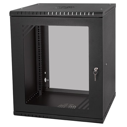 Изображение Rack Cabinet 19" 12U 600MM Glass Door Black