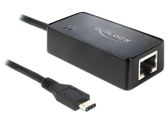 Picture of Delock Adapter SuperSpeed USB (USB 3.1, Gen 1) with USB Type-Câ¢ male  Gigabit LAN 101001000 Mbs