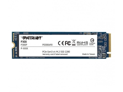 Attēls no SSD|PATRIOT|P300|512GB|M.2|PCIE|NVMe|3D NAND|Write speed 1200 MBytes/sec|Read speed 1700 MBytes/sec|3.8mm|TBW 240 TB|P300P512GM28