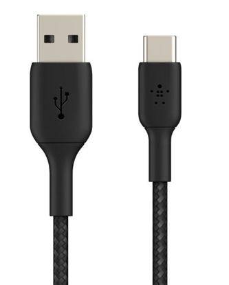 Изображение Belkin USB-C/USB-A Cable 1m braided, black CAB002bt1MBK