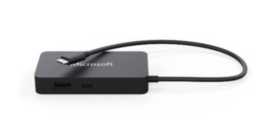 Picture of Microsoft USB-C Travel Hub USB 3.2 Gen 2 (3.1 Gen 2) Type-C 10000 Mbit/s Black