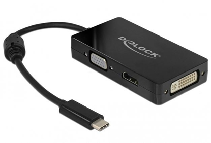 Picture of Delock Adapter USB Type-C ™ Stecker - VGA / HDMI / DVI Buchse schwarz