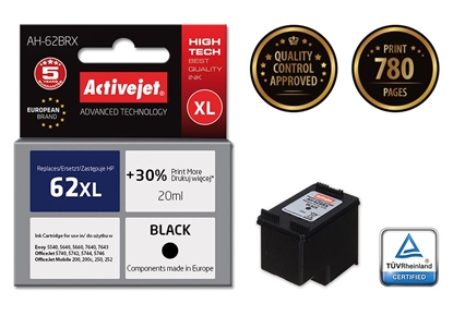 Attēls no Activejet AH-62BRX ink (replacement for HP 62XL C2P05AE; Premium; 20 ml; black)