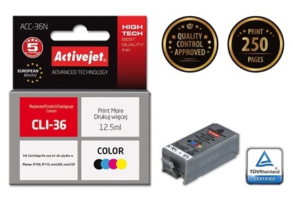 Изображение Activejet ACC-36N Ink cartridge (replacement for Canon CLI-36; Supreme; 12.5 ml; colour)