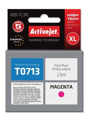 Изображение Activejet AEB-713N Ink cartridge (replacement for Epson T0713, T0893, T1003; Supreme; 15 ml; magenta)