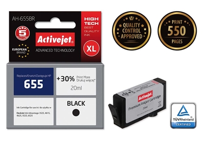 Picture of Activejet AH-655BR ink (replacement for HP 655 CZ109AE; Premium; 20 ml; black)