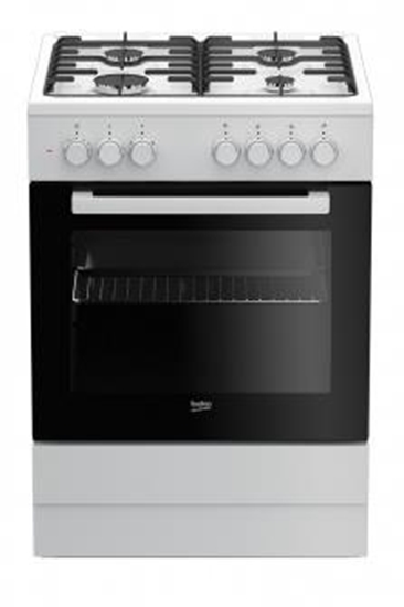 Изображение Beko FSE62120DW cooker Freestanding cooker Gas Black, White A