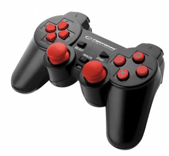 Изображение Esperanza EGG106R Gaming Controller Gamepad PC,Playstation 2,Playstation 3 Analogue / Digital USB 2.0 Black,Red