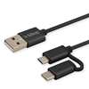 Picture of Savio CL-128 USB cable 1 m USB 2.0 USB A USB C/Micro-USB A Black