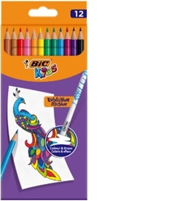 Attēls no BIC Kids Evolution Illusion erasable pencil crayons box of 12 pcs