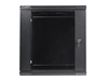 Изображение Lanberg wall-mounted installation rack cabinet 19'' 12U 600x450mm black (glass door)