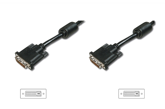 Picture of DIGITUS DVI-D-Kabel DVI(24+1) -> DVI(24+1) St/St 2.00m schw Polybeutel