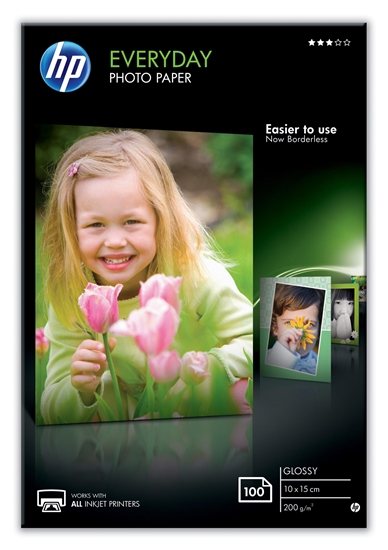 Picture of HP Everyday Photo Paper, Glossy, 200 g/m2, 10 x 15 cm (101 x 152 mm), 100 sheets