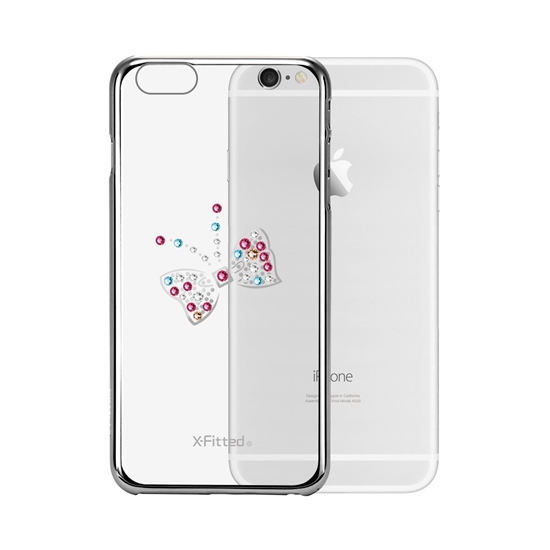 Изображение X-Fitted Plastic Case With Swarovski Crystals for Apple iPhone 6 / 6S Silver / Butterfly